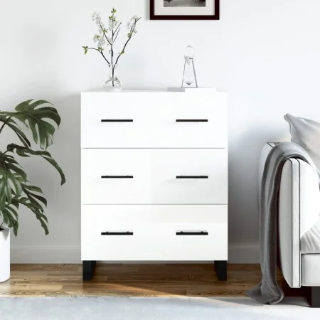 Aparador de madera contrachapada blanco brillante 69,5x34x90 cm de vidaXL, Aparadores - Ref: Foro24-827878, Precio: 111,56 €,...