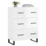 Aparador de madera contrachapada blanco brillante 69,5x34x90 cm de vidaXL, Aparadores - Ref: Foro24-827878, Precio: 111,56 €,...