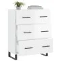 Aparador de madera contrachapada blanco brillante 69,5x34x90 cm de vidaXL, Aparadores - Ref: Foro24-827878, Precio: 111,56 €,...