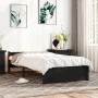 Black solid wood bed frame 90x200 cm by vidaXL, Beds and slatted bases - Ref: Foro24-815033, Price: 117,30 €, Discount: %