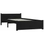 Black solid wood bed frame 90x200 cm by vidaXL, Beds and slatted bases - Ref: Foro24-815033, Price: 117,30 €, Discount: %