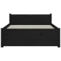 Black solid wood bed frame 90x200 cm by vidaXL, Beds and slatted bases - Ref: Foro24-815033, Price: 117,30 €, Discount: %