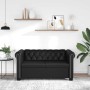 Sofá Chesterfield de 2 plazas cuero sintético negro