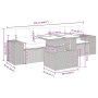 Set comedor de jardín 5 piezas y cojines ratán sintético marrón