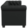 Sofá Chesterfield de 2 plazas cuero sintético negro