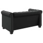 Sofá Chesterfield de 2 plazas cuero sintético negro