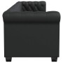 Sofá Chesterfield de 3 plazas cuero sintético negro