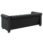Sofá Chesterfield de 3 plazas cuero sintético negro