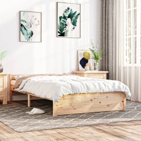 Estructura de cama madera maciza 120x200 cm
