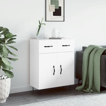 Aparador de madera contrachapada blanco brillante 69,5x34x90 cm de vidaXL, Aparadores - Ref: Foro24-827974, Precio: 88,77 €, ...