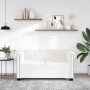 Sofá Chesterfield de 2 plazas cuero sintético blanco