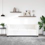 Sofá Chesterfield de 3 plazas cuero sintético blanco