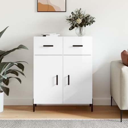 Hochglanzweißes Sperrholz-Sideboard 69,5 x 34 x 90 cm von vidaXL, Sideboards - Ref: Foro24-827990, Preis: 103,75 €, Rabatt: %