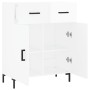 Aparador de madera contrachapada blanco brillante 69,5x34x90 cm de vidaXL, Aparadores - Ref: Foro24-827982, Precio: 98,94 €