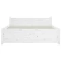 White solid wood bed frame 120x200 cm by vidaXL, Beds and slatted bases - Ref: Foro24-815040, Price: 143,03 €, Discount: %