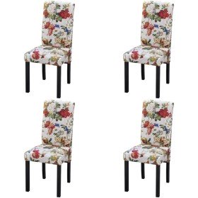 Sillas de comedor 4 unidades tela multicolor Sillas de comedor 4 unidades tela multicolor