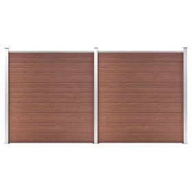 Brauner WPC-Gartenzaun 353x186 cm von vidaXL, Zaunpaneele - Ref: Foro24-3053207, Preis: 609,92 €, Rabatt: %