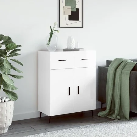 Aparador de madera contrachapada blanco brillante 69,5x34x90 cm de vidaXL, Aparadores - Ref: Foro24-827998, Precio: 95,89 €, ...