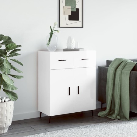 Hochglanzweißes Sperrholz-Sideboard 69,5 x 34 x 90 cm von vidaXL, Sideboards - Ref: Foro24-827998, Preis: 97,10 €, Rabatt: %