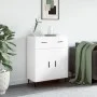 Aparador de madera contrachapada blanco brillante 69,5x34x90 cm de vidaXL, Aparadores - Ref: Foro24-827998, Precio: 95,89 €, ...
