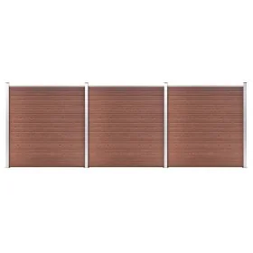 Brauner WPC-Gartenzaun 526x186 cm von vidaXL, Zaunpaneele - Ref: Foro24-3053208, Preis: 819,96 €, Rabatt: %