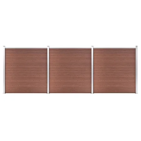 Valla de jardín de WPC marrón 526x186 cm de vidaXL, Paneles de vallas - Ref: Foro24-3053208, Precio: 691,62 €, Descuento: %