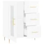 Aparador de madera contrachapada blanco brillante 69,5x34x90 cm de vidaXL, Aparadores - Ref: Foro24-828030, Precio: 101,88 €,...