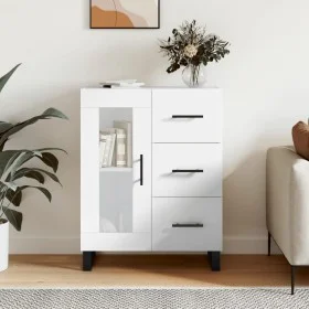 Hochglanzweißes Sperrholz-Sideboard 69,5 x 34 x 90 cm von vidaXL, Sideboards - Ref: Foro24-828070, Preis: 111,80 €, Rabatt: %