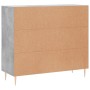 Concrete gray engineered wood sideboard 90x34x80 cm by vidaXL, Sideboards - Ref: Foro24-828096, Price: 84,12 €, Discount: %