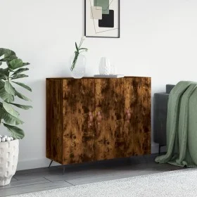 Smoked oak engineered wood sideboard 90x34x80 cm by vidaXL, Sideboards - Ref: Foro24-828081, Price: 82,52 €, Discount: %