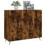 Smoked oak engineered wood sideboard 90x34x80 cm by vidaXL, Sideboards - Ref: Foro24-828081, Price: 82,52 €, Discount: %