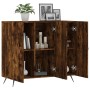Smoked oak engineered wood sideboard 90x34x80 cm by vidaXL, Sideboards - Ref: Foro24-828081, Price: 83,48 €, Discount: %