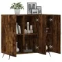 Smoked oak engineered wood sideboard 90x34x80 cm by vidaXL, Sideboards - Ref: Foro24-828081, Price: 82,52 €, Discount: %