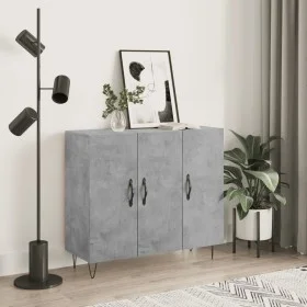 Betongraues Sideboard aus Holzwerkstoff, 90 x 34 x 80 cm von vidaXL, Sideboards - Ref: Foro24-828104, Preis: 81,64 €, Rabatt: %