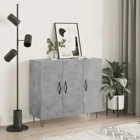 Concrete gray engineered wood sideboard 90x34x80 cm by vidaXL, Sideboards - Ref: Foro24-828104, Price: 81,64 €, Discount: %
