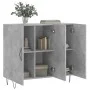 Concrete gray engineered wood sideboard 90x34x80 cm by vidaXL, Sideboards - Ref: Foro24-828104, Price: 81,64 €, Discount: %