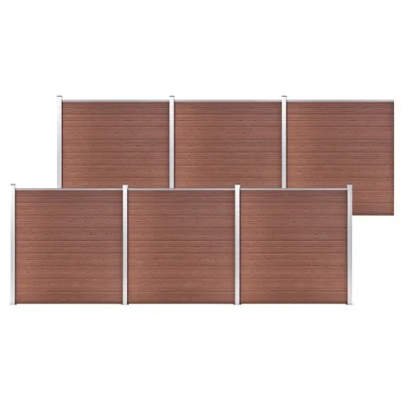 Brown WPC garden fence 1045x186 cm by vidaXL, fence panels - Ref: Foro24-3053211, Price: 2,00 €, Discount: %
