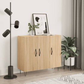 Sideboard aus Sonoma-Eichenholzwerkstoff, 90 x 34 x 80 cm von vidaXL, Sideboards - Ref: Foro24-828103, Preis: 82,61 €, Rabatt: %