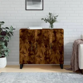 Smoked oak engineered wood sideboard 90x34x80 cm by vidaXL, Sideboards - Ref: Foro24-828137, Price: 83,66 €, Discount: %