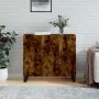 Smoked oak engineered wood sideboard 90x34x80 cm by vidaXL, Sideboards - Ref: Foro24-828137, Price: 83,66 €, Discount: %