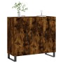 Smoked oak engineered wood sideboard 90x34x80 cm by vidaXL, Sideboards - Ref: Foro24-828137, Price: 84,71 €, Discount: %