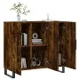 Smoked oak engineered wood sideboard 90x34x80 cm by vidaXL, Sideboards - Ref: Foro24-828137, Price: 83,66 €, Discount: %