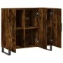 Smoked oak engineered wood sideboard 90x34x80 cm by vidaXL, Sideboards - Ref: Foro24-828137, Price: 83,66 €, Discount: %