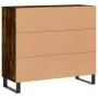 Smoked oak engineered wood sideboard 90x34x80 cm by vidaXL, Sideboards - Ref: Foro24-828137, Price: 83,66 €, Discount: %