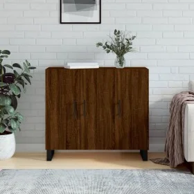Oak brown engineered wood sideboard 90x34x80 cm by vidaXL, Sideboards - Ref: Foro24-828139, Price: 82,33 €, Discount: %