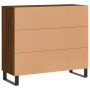 Aparador de madera de ingeniería marrón roble 90x34x80 cm de vidaXL, Aparadores - Ref: Foro24-828139, Precio: 85,61 €, Descue...