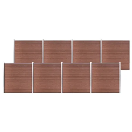 Brauner WPC-Gartenzaun 1391x186 cm von vidaXL, Zaunpaneele - Ref: Foro24-3053213, Preis: 3,00 €, Rabatt: %
