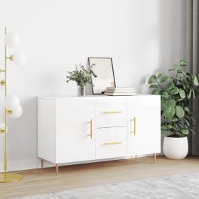 Hochglanzweißes Sideboard aus Holzwerkstoff, 100 x 36 x 60 cm von vidaXL, Sideboards - Ref: Foro24-828158, Preis: 113,18 €, R...