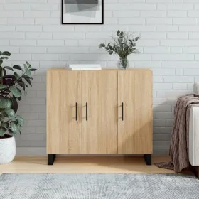 Sideboard aus Sonoma-Eichenholzwerkstoff, 90 x 34 x 80 cm von vidaXL, Sideboards - Ref: Foro24-828135, Preis: 89,39 €, Rabatt: %