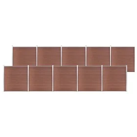 Brauner WPC-Gartenzaun 1737x186 cm von vidaXL, Zaunpaneele - Ref: Foro24-3053215, Preis: 3,00 €, Rabatt: %